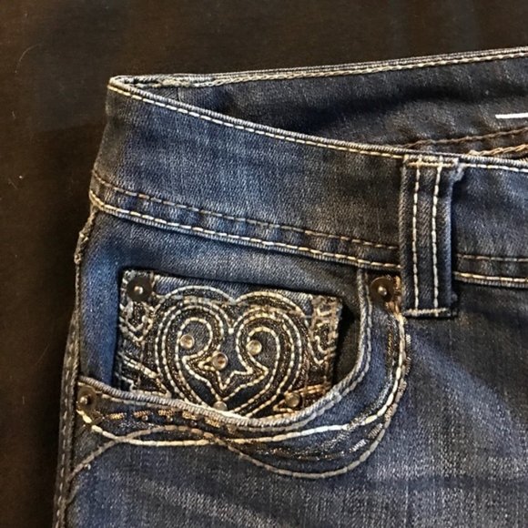 INC crystal stud boot leg jeans, size 4 - Picture 2 of 3